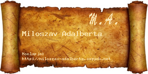 Miloszav Adalberta névjegykártya